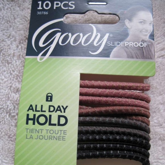 10 Goody Stay Put Slide Proof Elastic Hair Bands - Picture 3 of 7
